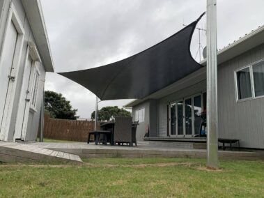 A waterproof shade sail in NZ using our DriZ fabric
