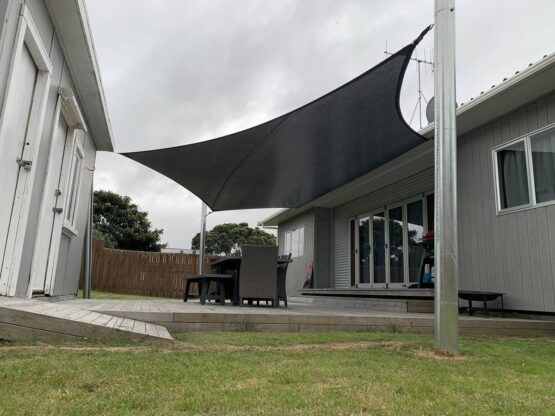 A waterproof shade sail in NZ using our DriZ fabric