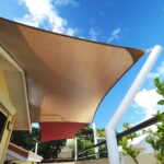 DriZ waterproof shade cloth on a gable end pitched roof