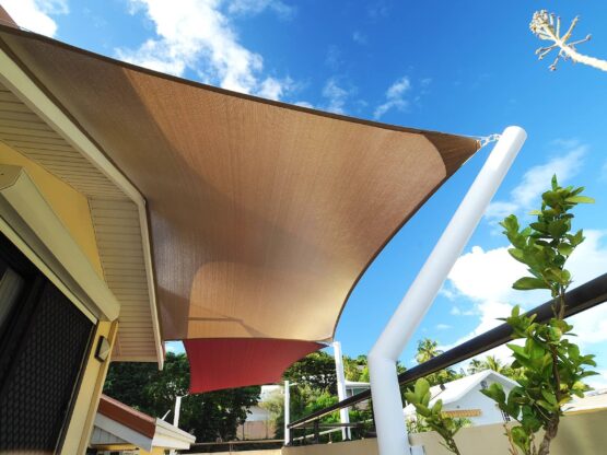 DriZ waterproof shade cloth on a gable end pitched roof