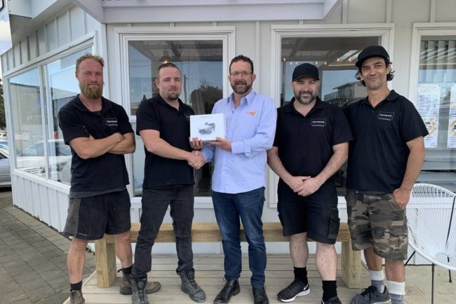 Our Drone Competition Winners: Tony, Riki, Ryan and Boss from Covered with Grant from Rainbow Shade NZ