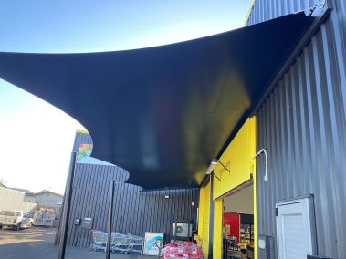 Goll Shade Sail Mehler FR580 Black. Image credit: Undercover Industries
