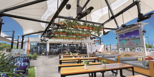 Mehler Textiles used for Coolum Beach Hotel Architectural Shade Structure