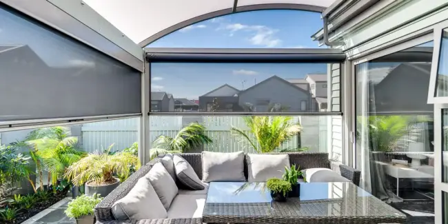 Outdoor space with Ziptrak Blind Outdoor space with Ziptrak Blind