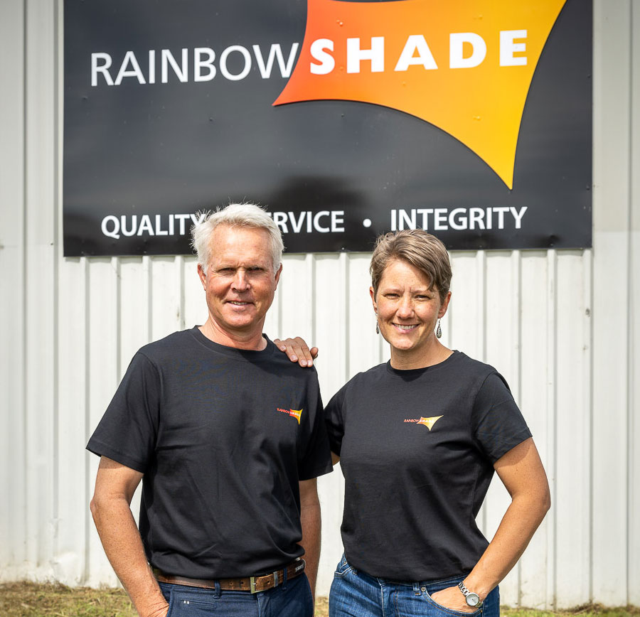 Pete and Suzanne - owners of Rainbow Shade NZ